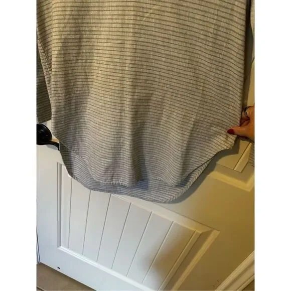 Madewell Split Cuff Gray Cotton Tunic Women Top Weathered Concrete Size XS H3939 - Picture 8 of 13